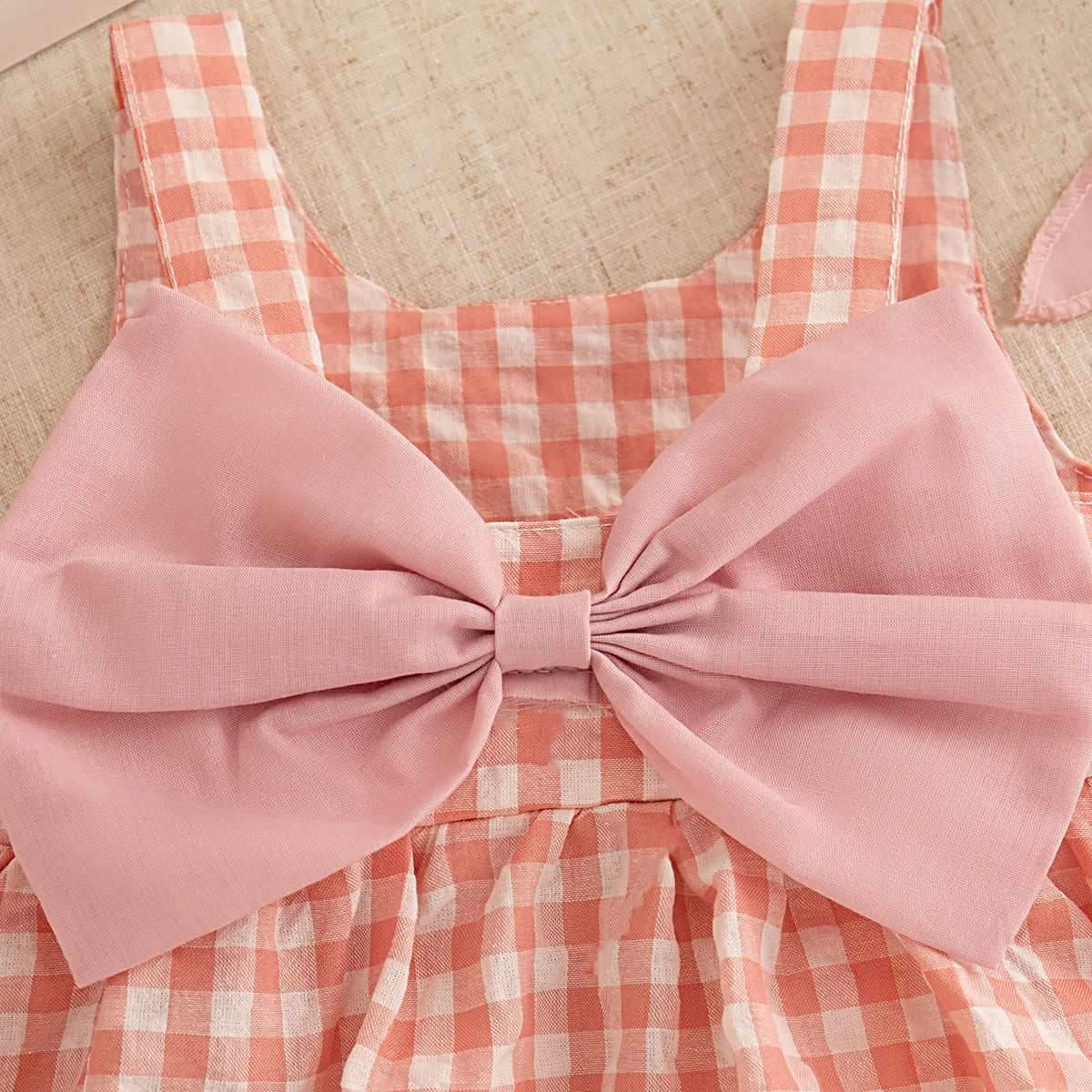 Checkered Breathable Suspender Dress