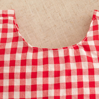 Checkered Breathable Suspender Dress