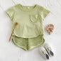 2 Piece Shirt and Stripe Shorts