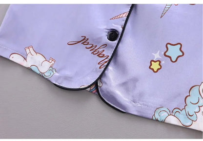 Unicorn Silk Satin Pajama Set