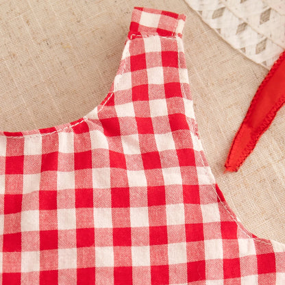 Checkered Breathable Suspender Dress
