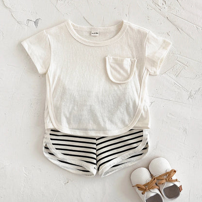 2 Piece Shirt and Stripe Shorts