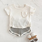 2 Piece Shirt and Stripe Shorts