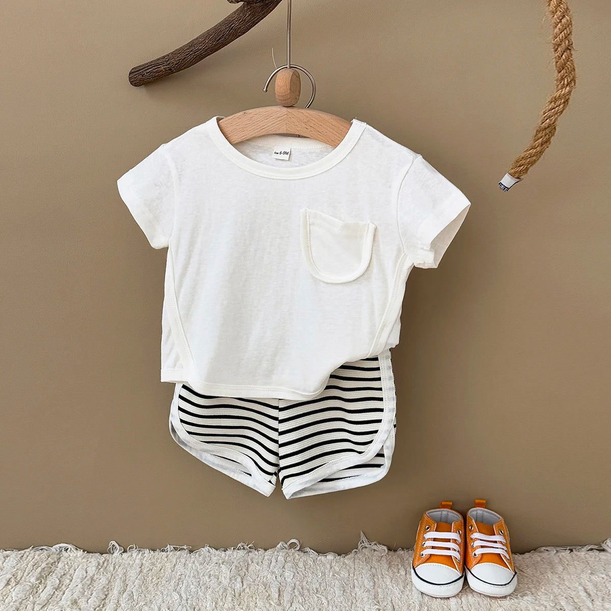2 Piece Shirt and Stripe Shorts