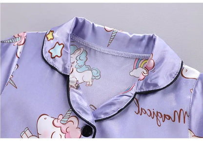 Unicorn Silk Satin Pajama Set