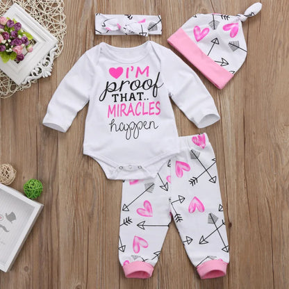 4 Piece Girls Onesie/Pants/Beanie/Headband