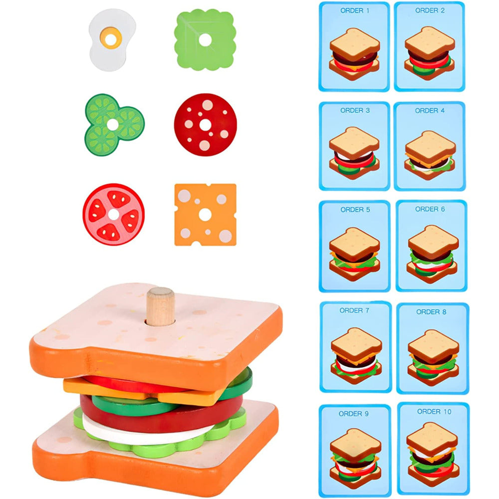 Wooden Burger Stacking Toy