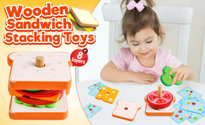 Wooden Burger Stacking Toy