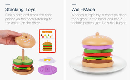 Wooden Burger Stacking Toy
